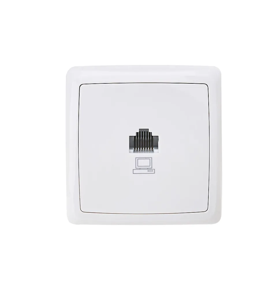 Prise RJ45 monobloc en saillie Jacobsen Sigurd blanc complet