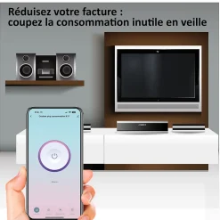 4 Prises encastrées 3000W & Ports USB-A + USB-C Wifi + Suivi de consommation