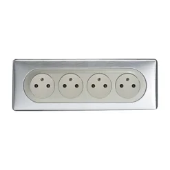 4 prises pré-câblées Legrand Céliane aluminium