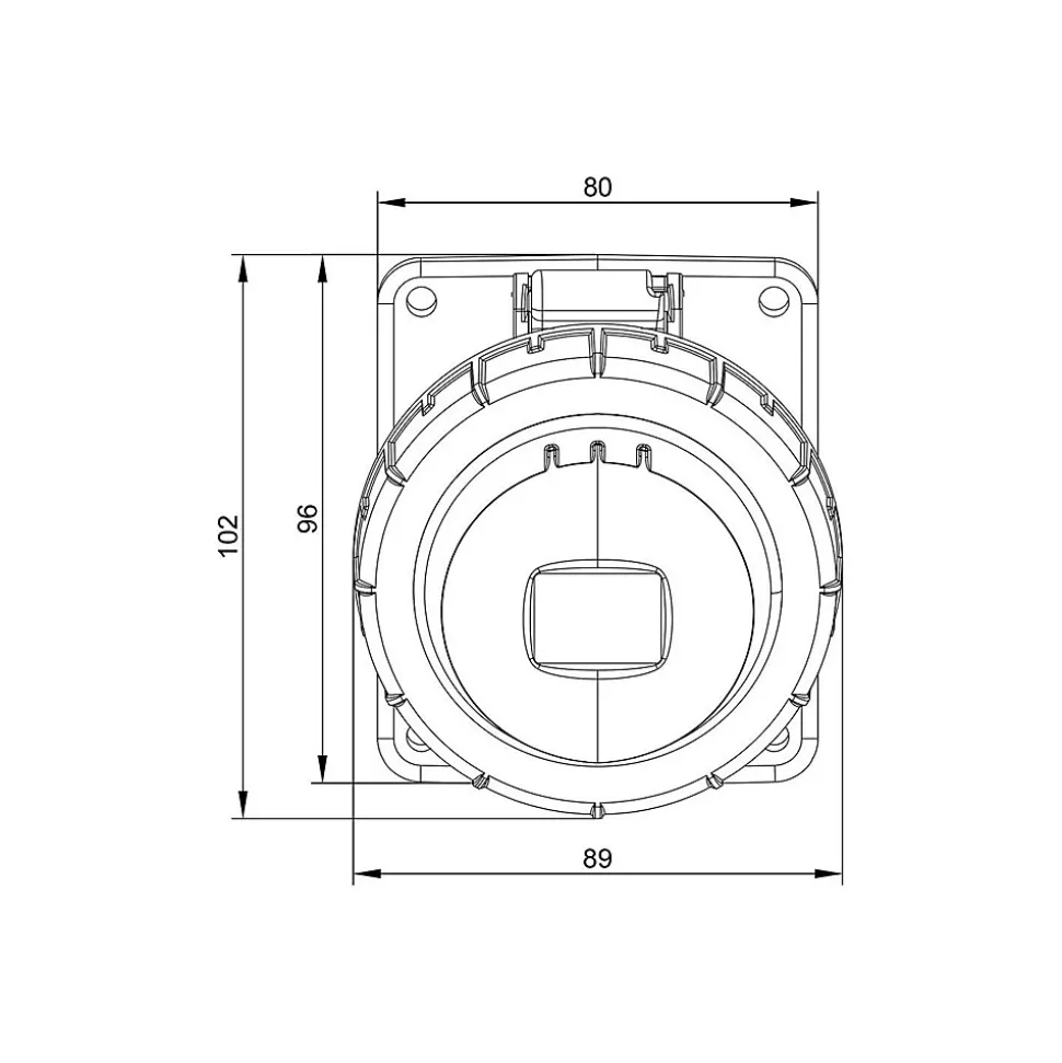 Prise Triphasé 32a 3p+t - 4 Broches - Encastrable Sur Coffret - étanche Ip67 - Ide
