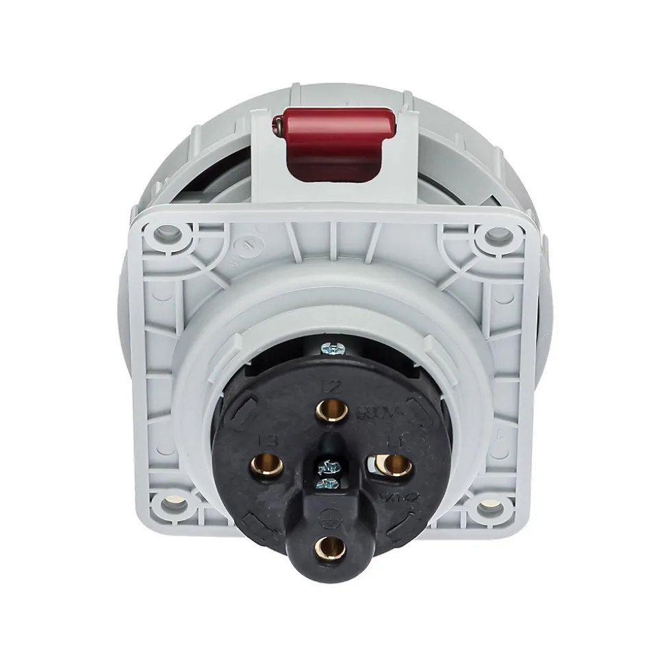 Prise Triphasé 32a 3p+t - 4 Broches - Encastrable Sur Coffret - étanche Ip67 - Ide