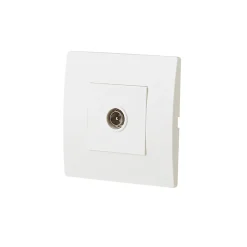 Prise TV simple encastrable blanc complet