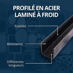 Profilé acier en U 20x40x20 ep 2 mm, 1 metre - Comment Fer