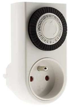 Programmateur mini journalier mécanique avec interrupteur à voyant - Blanc - Otio