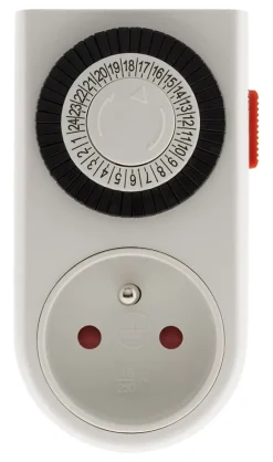 Programmateur mini journalier mécanique avec interrupteur à voyant - Blanc - Otio