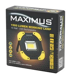Projecteur de chantier portatif rechargeable Maximus M-WKL-023 - 1500lm