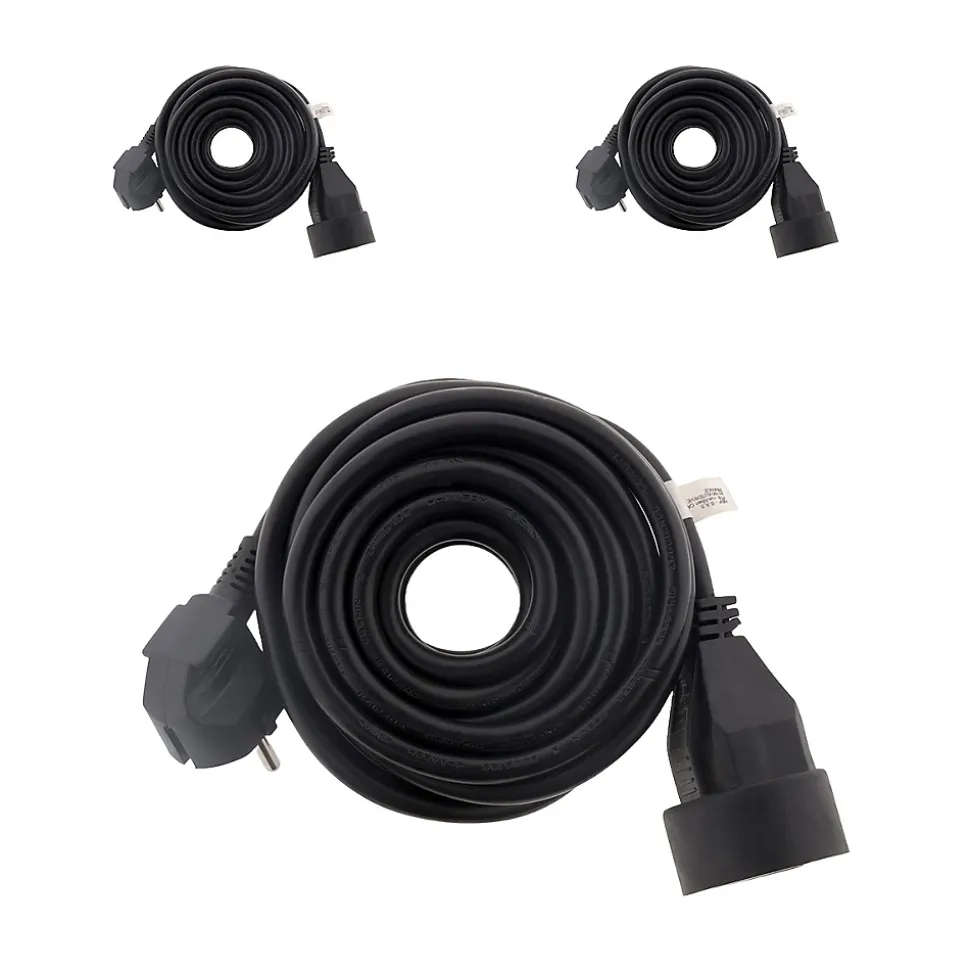 3 prolongateurs 16A 2P+T Noir 5m Zenitech