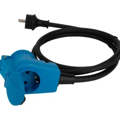 Prolongateur Schuko CEE P17 1,5m IP44 - Noir/Bleu - Protec