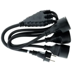 Prolongateur à triple tête pour chantier HO7RN-F 16A 3G1,5mm² - Noir 1m - Zenitech