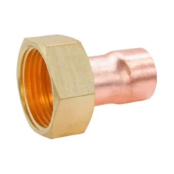 Raccord collet battu cuivre droit à souder sur tube cuivre Ø22 - sortie écrou tournant femelle 20/27 (3/4"), lot de 2