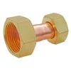Raccord droit 2 écrous tournants Femelle 20/27 (3/4") - Femelle 15/21 (1/2") - douille cuivre