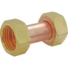 Raccord droit 2 écrous tournants Femelle 15/21 (1/2") - Femelle 15/21 (1/2") - douille cuivre