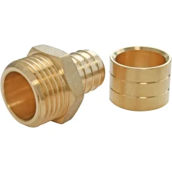 Raccord droit à glissement pour tube PER Ø16 - droit mâle 12/17 (3/8"), lot de 2