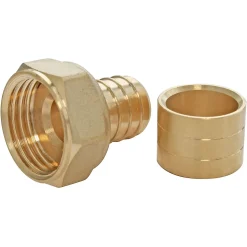 Raccord droit à glissement pour tube PER Ø16 - Femelle écrou tournant 12/17 (3/8"), lot de 2