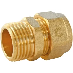 Raccord droit mâle PER à compression Ø16 - Femelle 12/17 (3/8")