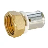 Raccord droit à sertir pour tube PER Ø16 - droit ecrou tournant 15/21 (1/2")