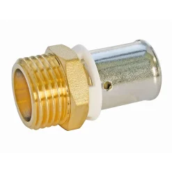 Raccord droit à sertir pour tube PER Ø16 - droit mâle 12/17 (3/8")