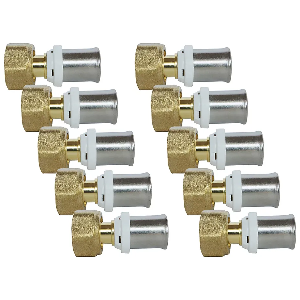 Raccord droit à sertir tube multicouche Ø16 mm femelle 1/2 Somatherm for you 10 pièces