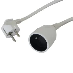 Rallonge blanche H05VVF 3G1 5mm² 10m avec clapet