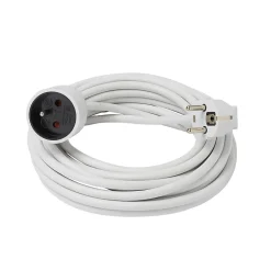 Rallonge blanche H05VVF 3G1 5mm² 10m avec clapet