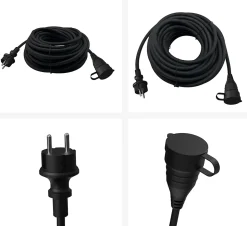 Rallonge électrique à clapet 25m HO7RNF noir 16A 230V Gao
