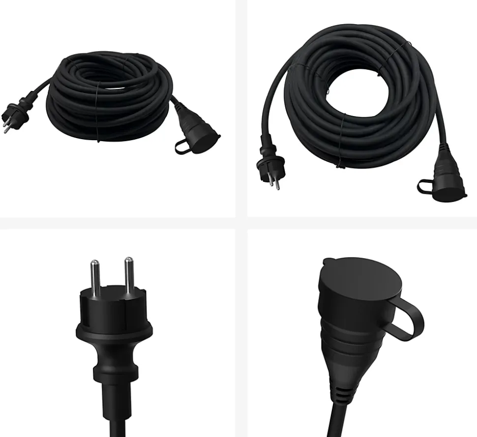 Rallonge électrique à clapet 25m HO7RNF noir 16A 230V Gao