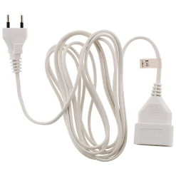 Rallonge 2m - HO3VVH2F 2x0,75mm² 6A - blanc - Zenitech