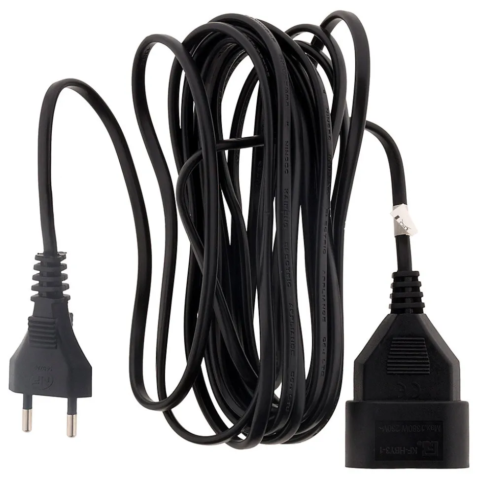 Rallonge 2m - HO3VVH2F 2x0,75mm² 6A - noir - Zenitech