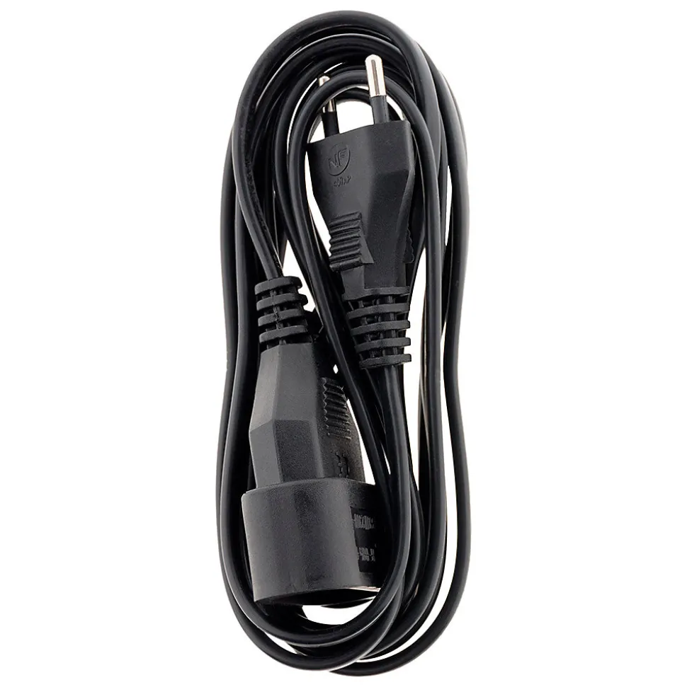 Rallonge 3m - HO3VVH2F 2x0,75mm² 6A - noir - Zenitech
