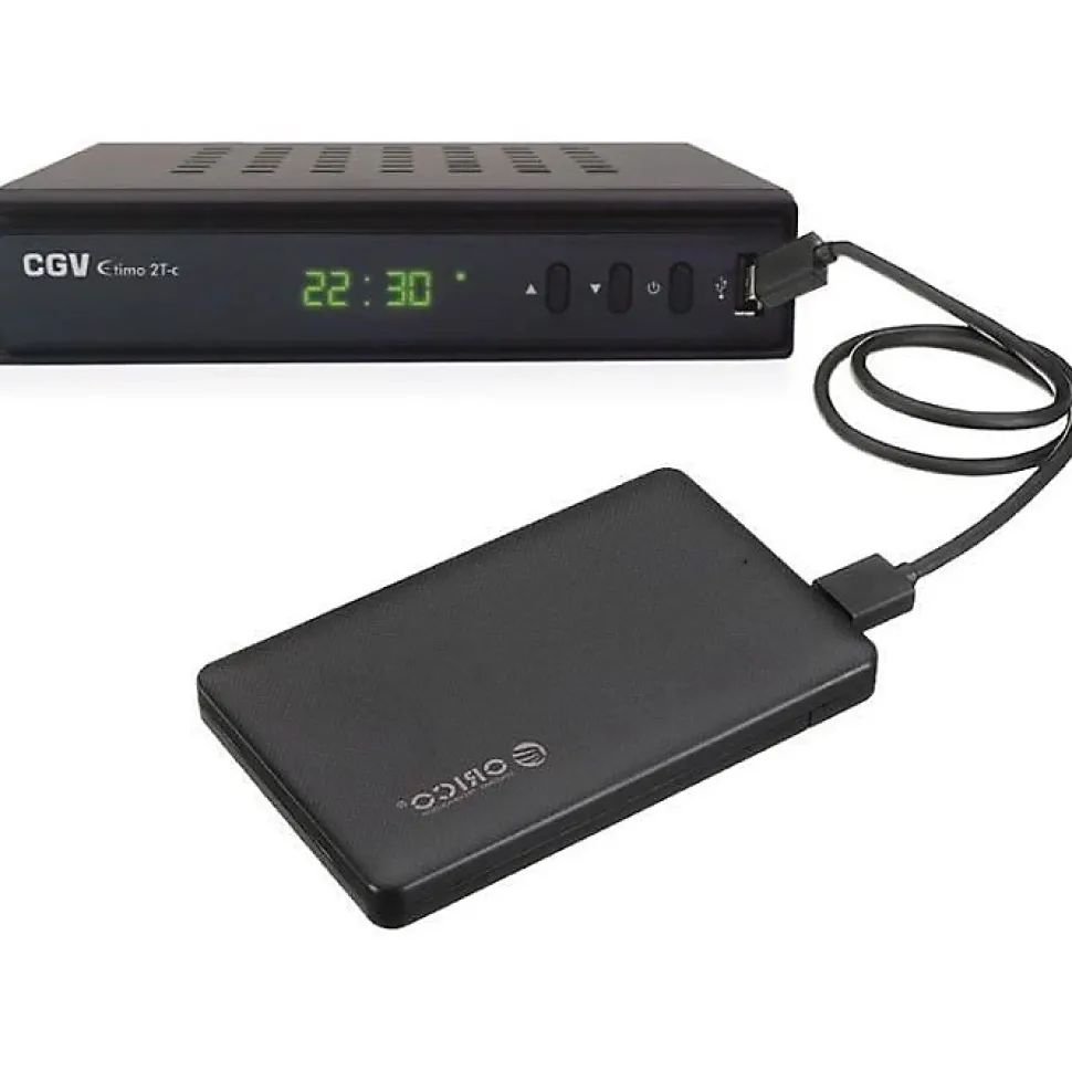 Récepteur TNT HD CGV ETIMO 2TC double tuner HDMI 1080p USB Ethernet Noir