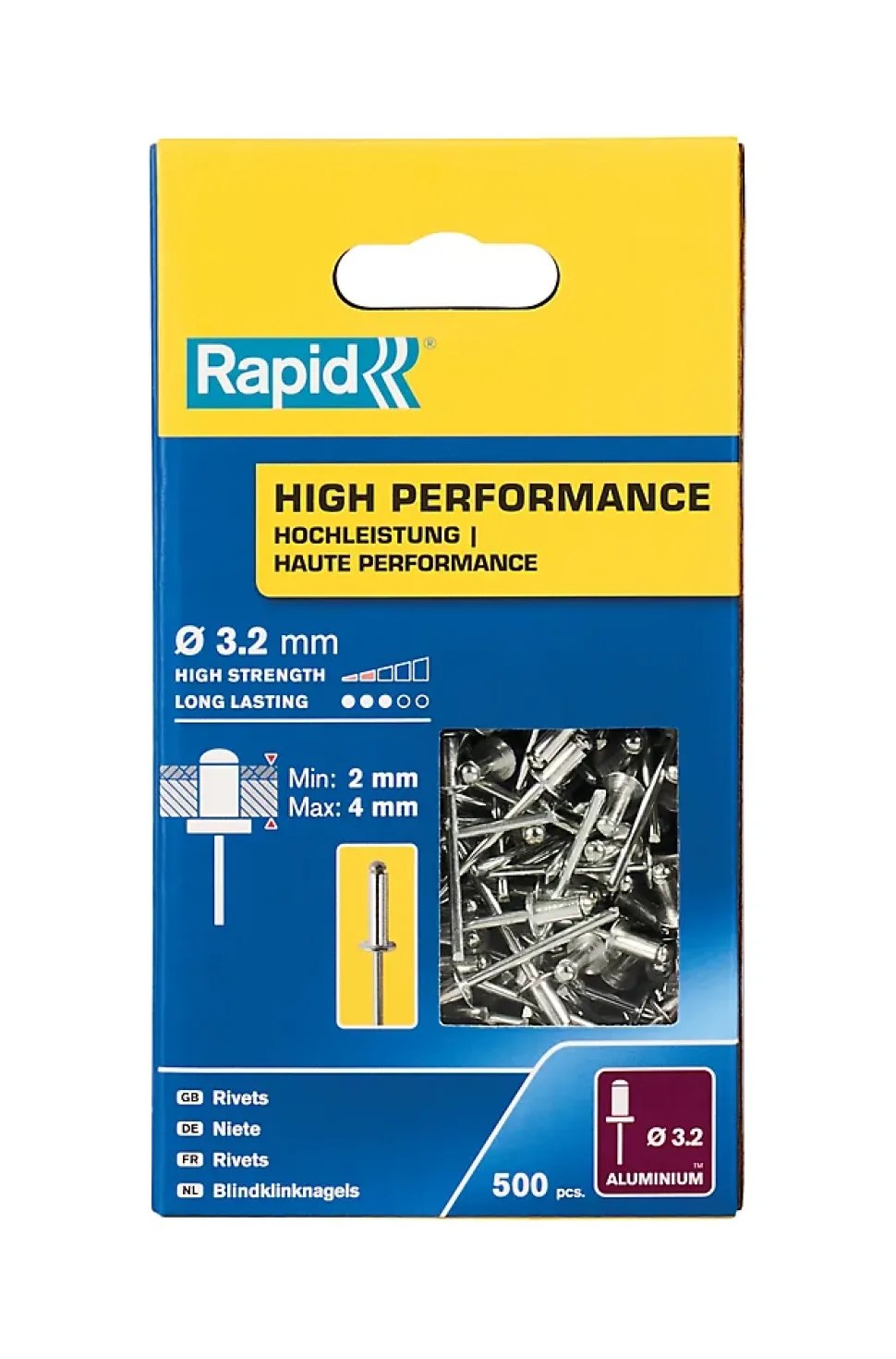 Rivets Haute performance Rapid Ø3.2 x 8 mm