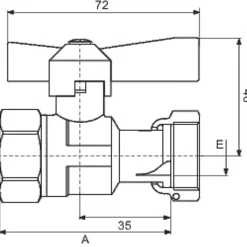 Robinet d'arrêt à boisseau sphérique - F 1/2' - F 3/4' - Avant et après compteur d'eau - Ravani
