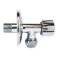 Robinet d'arrêt équerre sous-lavabo long, Mâle 12/17 - Tube cuivre Ø10 mm Schell