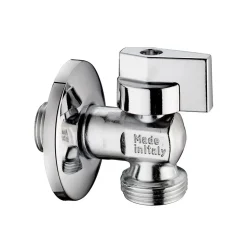 Robinet De Machine À Laver À Bille Chromé Avec Rosace Inox 1/2X3/4