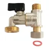 Robinet de piquage pour machine à laver - Entrée écrou tournant et sortie mâle 12/17 (3/8") - Repiquage mâle 20/27 (3/4")