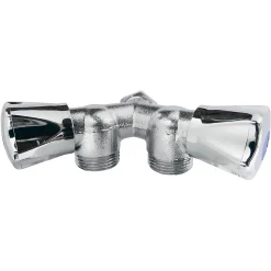 Robinet double de machine à laver - Diamètre : 1/2'' - 3/4''