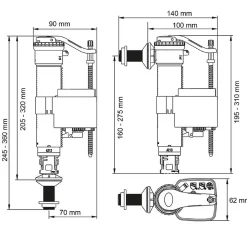 Robinet universel SX télescopique - Raccord diam : 3/8