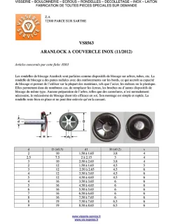 Rondelle de blocage avec capuchon ARANLOCK pour axe de diamètre 4 capuchon de 16 Inox A2 - 500 pièces