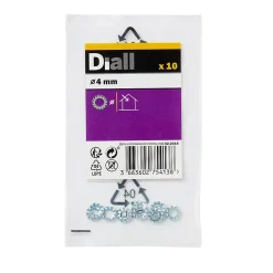 Rondelles dentelée en acier au carbone ø 4mm - 10 pièces