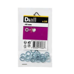 Rondelles plates de taille moyenne en acier inoxydable A2 ø 6mm - 10 pièces