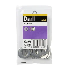 Rondelles plates de taille moyenne en acier inoxydable A2 ø 12mm - 10 pièces