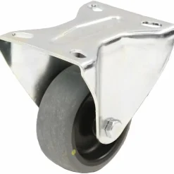 Roulette fixe de 125 mm avec caoutchouc thermoplastique gris conducteur d'électricité sur pol