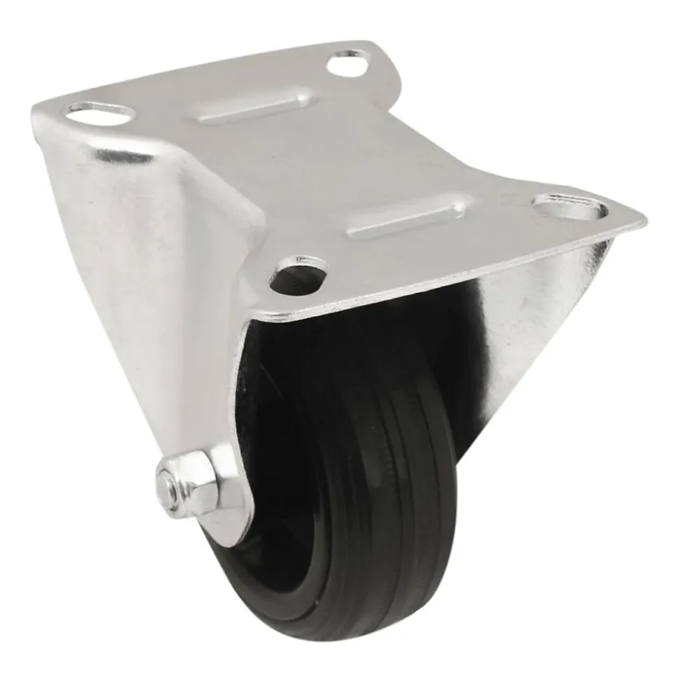 Roulette fixe noire ø8 cm, charge max 70 kg