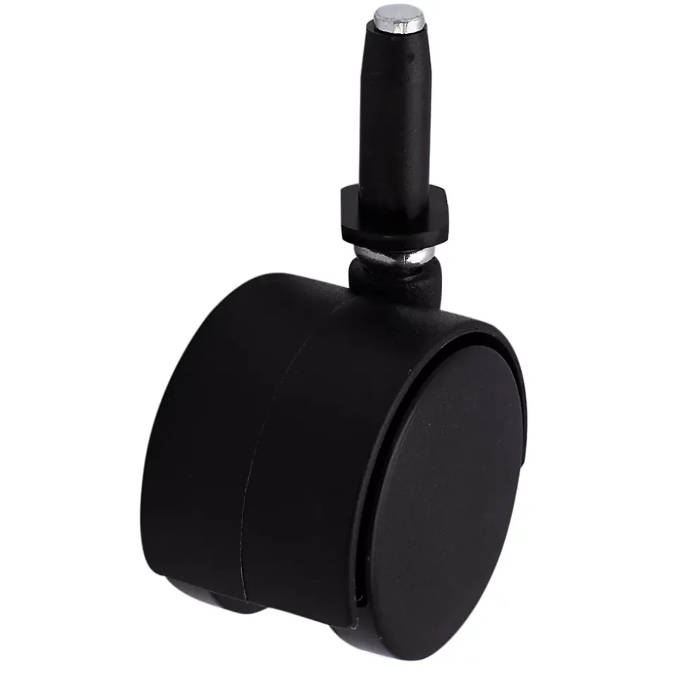Roulette jumelée pivotante sans frein ø50 mm, tige, charge max 40kg