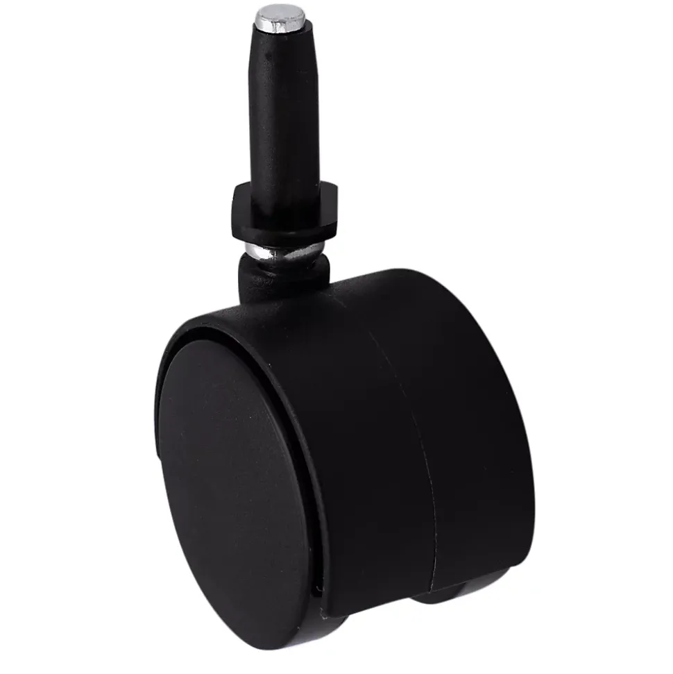 Roulette jumelée pivotante sans frein ø50 mm, tige, charge max 40kg