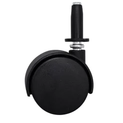 Roulette jumelée pivotante sans frein ø50 mm, tige, charge max 40kg