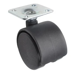 Roulette jumelée pivotante sans frein ø40 mm, plaque, charge max 30kg