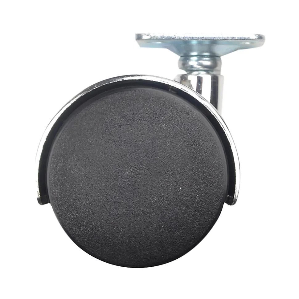 Roulette jumelée pivotante sans frein ø50 mm, plaque 38 x 38 mm chromé, charge max 40 kg