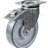 Roulette pivotante/frein de 160 mm en acier inoxydable avec disque conducteur gris