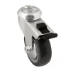 Roulette pivotante grise ø7.5 cm avec freins, charge max 60 kg